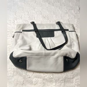 White Coach bag with Grey piping